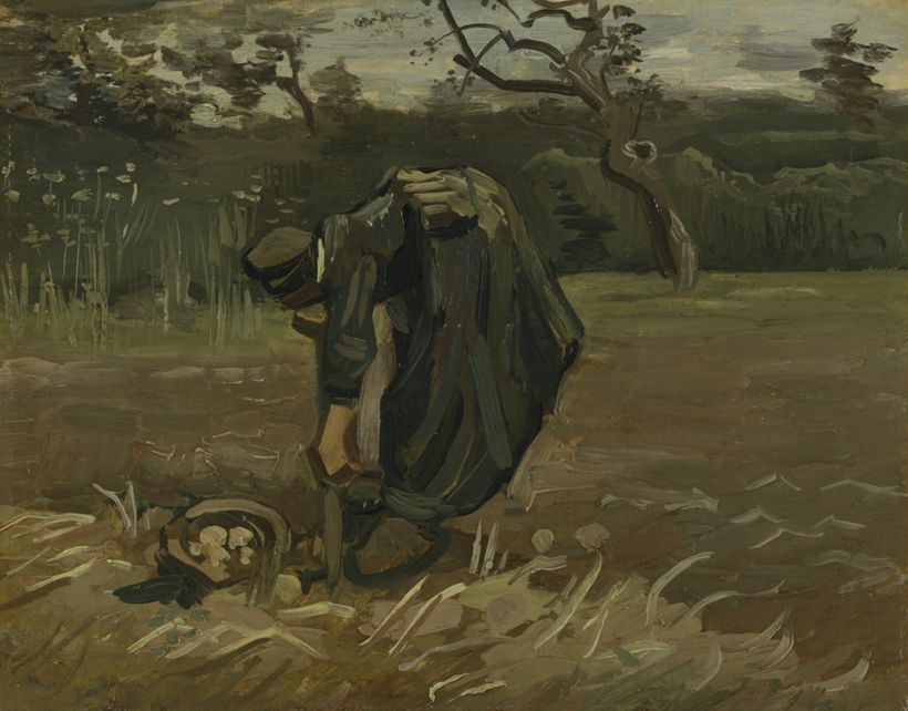 Peasant Woman Digging Up Potatoes